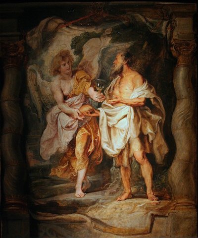 The Prophet Elijah Receiving Bread and Water from an Angel by Peter Paul Rubens